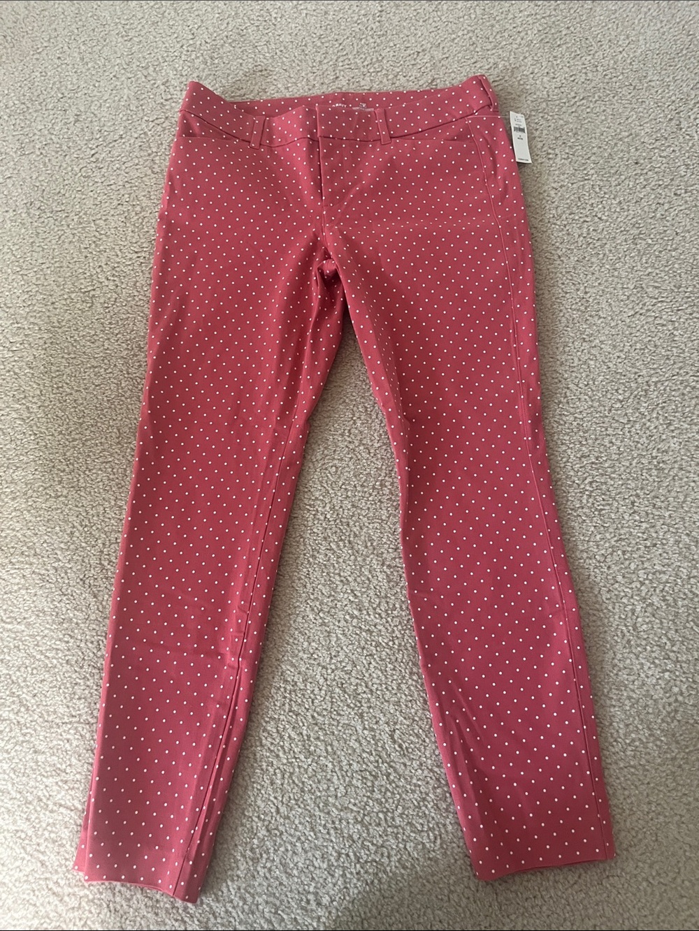 Old Navy Coral with White Polka Dot Pixie Pants
